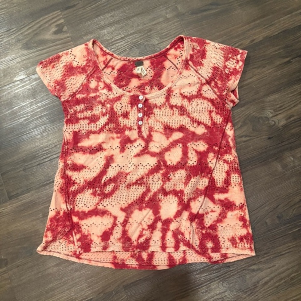 We the Free Free People Tie-Dye Short Sleeve Top